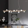 Hängslampor ledde ljuskrona för matbord kök modernt länge hängande ljus fixtur kreativ loft inomhus heminredning lysterlampa