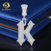 Personalizado Iced Out Sier Moissanite Inicial Hip Hop Crown Letter K Pingente Colar