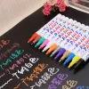 Markers 12 couleurs marqueurs stylo ensemble écriture marquage plastique/verre/acier/bois/vêtements Design marque stylo ensemble pour bricolage dessins fournitures d'art