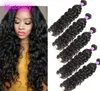 Peruvian Virgin Human Hair 5 Pieceslot Water Wave Natural Black 1028inch Wet And Wavy Bundles Peruvian Hair Wefts 5pcs One Set3521345