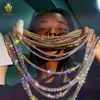 Anpassad hiphop smycken halsband 2mm 3mm 4mm 5mm 6,5 mm Sterling Sier Hiphop Chain VVS Moissanite Tennis Chain