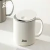 Coffee Pots Bincoo Stainless Steel Cup Caneca Mug With Lid Insulated Double Wall Tumbler Handle Drinkware