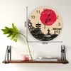 Horloges murales Style japonais Silhouette Horloge décorative créative moderne pour salon cuisine bureau chambre