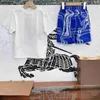 Nuevos chándales para bebés Ropa de diseño para niños con estampado de equitación azul Tamaño 100-160 CM Camiseta de manga corta y pantalones cortos para niños 24 de febrero de 2020