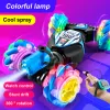 Bilar 2023 Ny RC Remote Control Car Watch Hand Gester 360 ° Roterande Offroad Climbing Stunt avgaser Blowtorch Musik Boy Toy Gift
