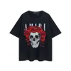 2024 spring and summer new trend casual amirs short-sleeved skull pattern letter-printed lovers T-shirt for men and women