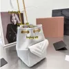 Kvällspåsar 2024 modedesigner kvinna väska bolso axel väska handväska handväska original låda äkta läderväskor kors kroppskedja högkvalitet mini hinkväska