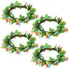 Dekorativa blommor 4 datorer Spring Easter Christmas Garland Decorations Outdoor Iron Wire Wreath