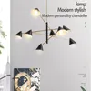 Żyrandole E14 Złote czarne żelazo Modern Luster Led LED żyrandol odpowiednia do dekoracji pokoju w retro w sypialni życiowe i