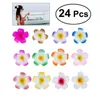 24pcs 2 4 -calowy hawajski plumeria Flower Fryzury Piana Piana Hair Akcesorium do plażowej imprezy ślubnej Dekoracja akcesoria 12 col326t