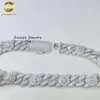 Iced Out Jewelry New Arrival 925 Sterling Silver Hip Hop 18mm Moissanite Miami Cuban Link Chain