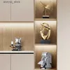 Outra decoração de casa ornamentos cerâmicos criativos abstrato corpo humano escultura geométrica dourada estatuetas decorativas acessórios de decoração para casa q240229