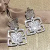 Yonghuaシリーズクローバーデザイナーdangle dangle earrings for woman sterlingシルバーの公式複製クリスタルファッションヨーロッパサイズの絶妙なギフトボックス042