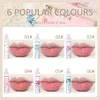 6 PCS Flowers Clear Lip Gloss 세트 크리스탈 천연 자연 보습 립 플럼 퍼 광택 기름에 롤 입술을 꽉 채우고 수분 수리 립 케어 제품