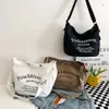 Letter Canvas Bag damski nowa moda TOTE TOG Studenci klasa duża pojemność torba crossbody świeże i słodkie