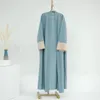 Vêtements ethniques Abaya Dubaï Moyen-Orient Turquie Robe Ramadan Eid Femmes musulmanes Robe de couleur unie Cardigan islamique Femme arabe Kaftan Modestie