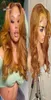 Honigblonde HD-Spitzenfront-Perücken, 13 x 1 transparente, gewellte Spitzenfront-Perücken für Frauen, Ingwerblondes brasilianisches Echthaar, 1807413693