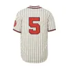 Baseball Jersey KC 5 Sewing Embroidery High Quality Sports Outdoor Beach Wear Beige Stripe Trendy HipHop 240228