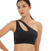 Outfits Sexy één schouder dames hoge persoonlijkheid schuine sportbeha Running Fiess Yoga Top Gymkleding atletisch ondergoed Yoga beha