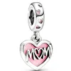 Classic Pink Mom Pendant Alloy Bracelet Charm Beaded Classic Style Metal Jewelry Components Jewelry Accessories Wholesale