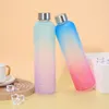 1000ML Frosted Plastic Water Bottle With Time Marker 32 OZ Motivational Reusable Fitness Sports Outdoors Travel Bottle Cups Leakproof BPA Free LT795