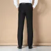 Pantolon düz takım pantolon erkekler için iş ofisi gündelik pantolon olmayanlar gevşek klasik sosyal siyah lacivert resmi elbise pantolon
