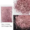 4 saco * 50g brilhante rosa ouro granel prego glitter chunky misturado hexágono lantejoulas decoração manicure acessórios para unhas polonês suprimentos 240220