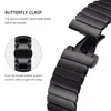 Designer Armband Link Armband Steel Solid Band Strap Bands Starlight Titanium Watchband Butterfly Buckle For Apple Watch Series 3 4 5 6 7 8 Ultra Iwatch 42 44 45 49mm