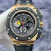 Kleideruhr, modische Armbanduhr, AP-Armbanduhr, Royal Oak Offshore-Serie 26290RO, limitierte Auflage, 650 schwarze Platte, rote Nadel, Datum, Zeitfunktion, automatische Maschinen