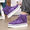 Модные фиолетовые мужские высокие туфли для скейтборда 2024 Уличная одежда Хип-хоп кроссовки Мужские дизайнерские туфли на платформе Повседневный спорт 240219