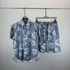 Tracksuit Set FashionHawaii Designer Men Casual Shirts Sets Floral Letter 3D Print Summer Seaside Holiday Beach Shirts Suits 045