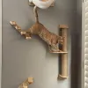Arranhadores para gatos, 1 peça, prateleira para parede, poste para arranhar, para parede, escada, rede, prateleiras de madeira para gatos, móveis de escalada