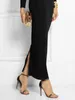 Casual Kleider Yeezzi Büro Dame Split-Side Skinny Maxi Frauen 2024 Frühling Herbst Lange Ärmel Einfarbig Formale Party Abendkleid