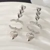 Coração pérola garanhão de alta qualidade brincos de designer mulheres marca carta studs 925 prata design de aço inoxidável brinco festa de casamento jóias cristal eardrop presentes