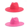 Bérets homme mode Fedora chapeau pour femmes polyvalent Panama 10 cm bord haut daim velours Jazz dame Gentleman à large bord