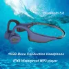 Jogadores IPX8 À Prova D 'Água Natação Música MP3 Player Bluetooth Headset Condução Óssea Esportes Fones de Ouvido Sem Fio Mini MP3 Player