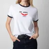 Letter Wing Print Graphic T-shirts for Women Summer Clothes Vintage Patchwork Short Sleeve Round Neck Cotton Tshirt Streetwear Fashion Designer Luxury Tees Tops