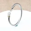 Davidjersey David Yurma Jewelry Designer Jersey Store Bracciale per Women Charm Bracciale Davids 5mm Bracciale con Twist Hook