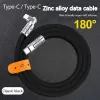 180 grader roterande 120W supersnabb laddningskabel 6A Typ C till USB C laddare Liquid Silicone Cable för Samsung S24 S23 Huawei Xiaomi Realme laddningsladd