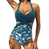 Mulheres Swimwear Mulheres Leopard Imprimir Oco Natação Bodysuit Skinny Fit Cintura Alta Verão Sexy Beach Roupas