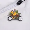 Broche en métal pour vélo grenouille drôle, nouveau produit créatif frère amusant, emblème de fleur à Double poitrine, accessoires pour vêtements