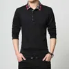 Polo da uomo Taglie forti 3XL 4XL 5XL Polo da uomo Primavera Autunno Marca Risvolto Manica lunga Casual Uomo Camicie da uomo