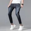 Jeans pour hommes 2024 Spring Summer Fashion Designer Coréen Stretch Pantalon Mâle Classique Slim Denim Pantalon Crayon