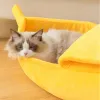 Casa Casa per letti per gatto banana divertimento grazioso tappetino da gatto accogliente letti da gatto caldo durevoli cesti portatile cuscinetto doghe cuscino forniture gatti multicolore