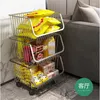 Scaffali da cucina Carrello multistrato da pavimento Carrello per verdure domestiche Cestino per frutta in acciaio inossidabile 304