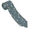 Pajaritas Rutas de vuelo Corbata gráfica Líneas de avión Cuello Retro Collar de moda Hombres Accesorios de corbata de negocios