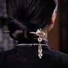 Hair Clips Golden Hairpin Pearl Tassel Stick Jewelry For Women Floral Fringe Vintage Clasp Lotus Flower Bun Bijoux