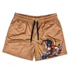 Shorts masculinos anime homens x impressão rápida secagem ginásio desempenho streetwear verão treino malha correndo esporte calças curtas