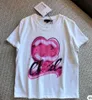 Kvinnors t-shirtdesigner högkvalitativ kärleksbrev tryckt Cotton Short Sleeve T-shirt Graffiti 24 Ny mode märke rund hals för män och kvinnor par