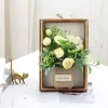 Ram Creative 3D Artificial Flower Inside Photo Frame Wall Hanging Decoration Pastoral Retro Hortensia Plants Frame Home Decor Crafts